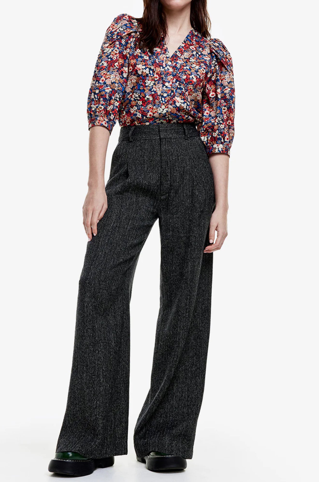 Smythe Pleated Trouser - Black Tweed