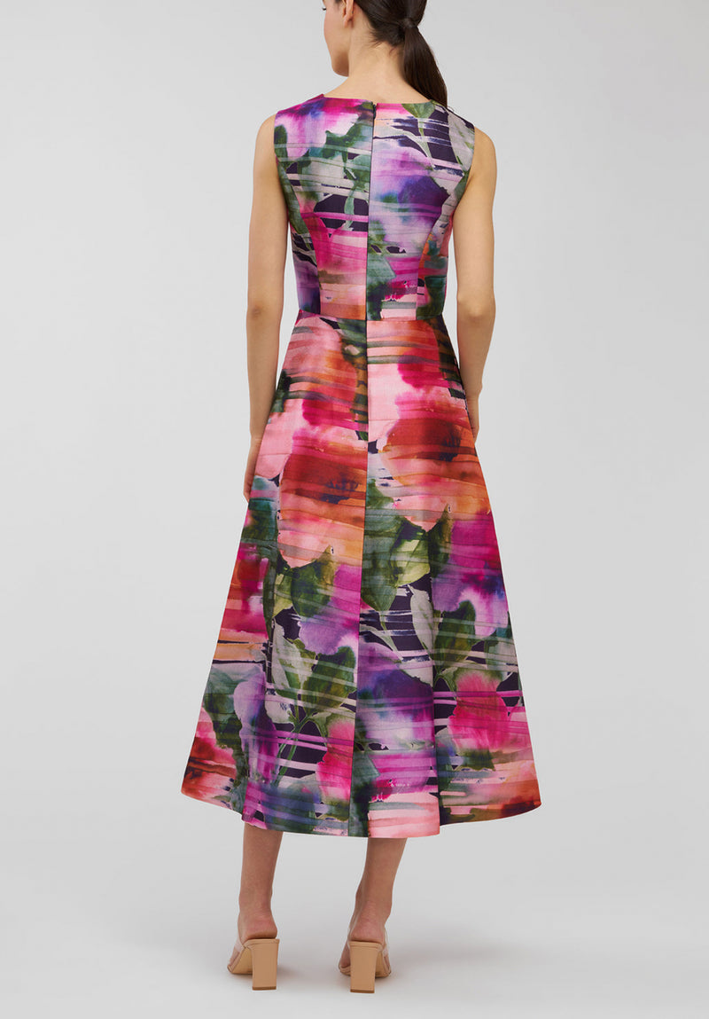 Kay Unger Tessa Tea Length Dress - Sunflower Multi