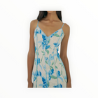 Hutch Tasmin Dress - Ivory/Sky Watercolor Vining Daffodils