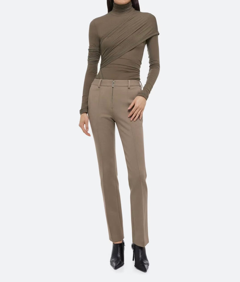Helmut Lang Straight Slim Zip Pants - Taupe