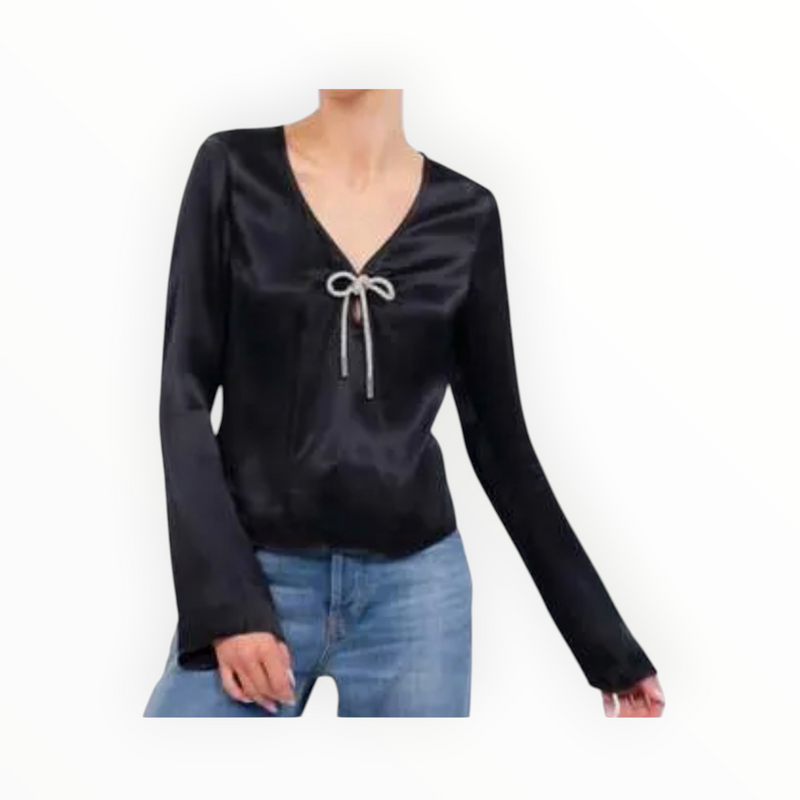 Central Park West Ilana Bell Sleeve Top - Black