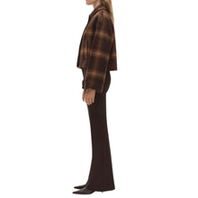 SIMKHAI Colby Wool Jacket - Chocolate Plaid