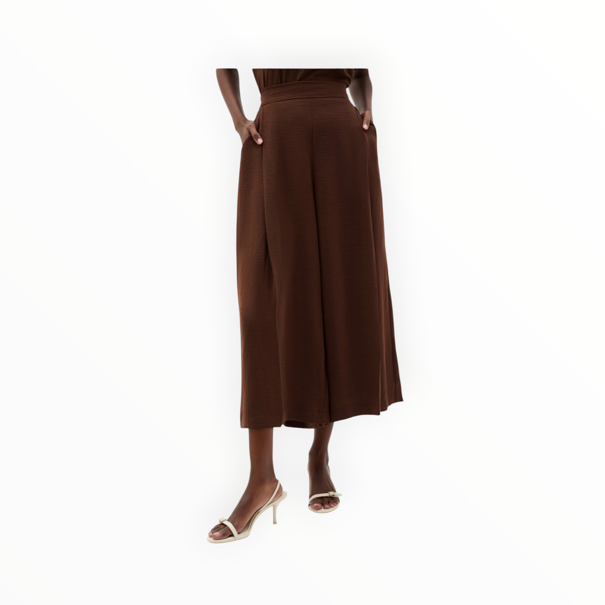 Joseph Ribkoff Gauze Pull-On Culotte Pants - Mahogany