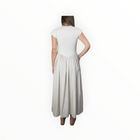 Miou Muse Ribbed Top Woven Skirt Combo Dress - Cream