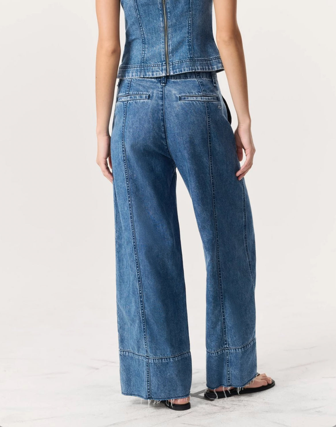 rag & bone Featherweight Arianna Ankle-Length Palazzo Jeans - Beekman