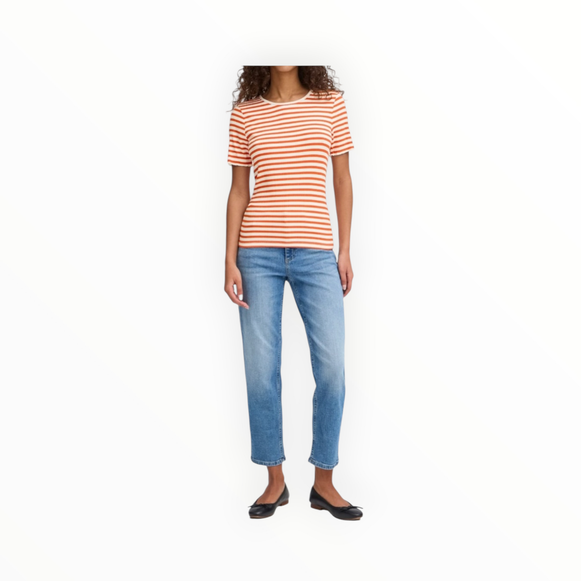ICHI Cella Stripe T-Shirt - Fiesta