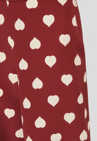 Tara Jarmon Positivo Burgundy W/White Hearts Pants