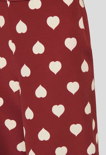 Tara Jarmon Positivo Burgundy W/White Hearts Pants