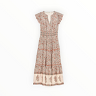 M.A.B.E Della Print Maxi Dress - Rust/Khaki