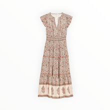 M.A.B.E Della Print Maxi Dress - Rust/Khaki