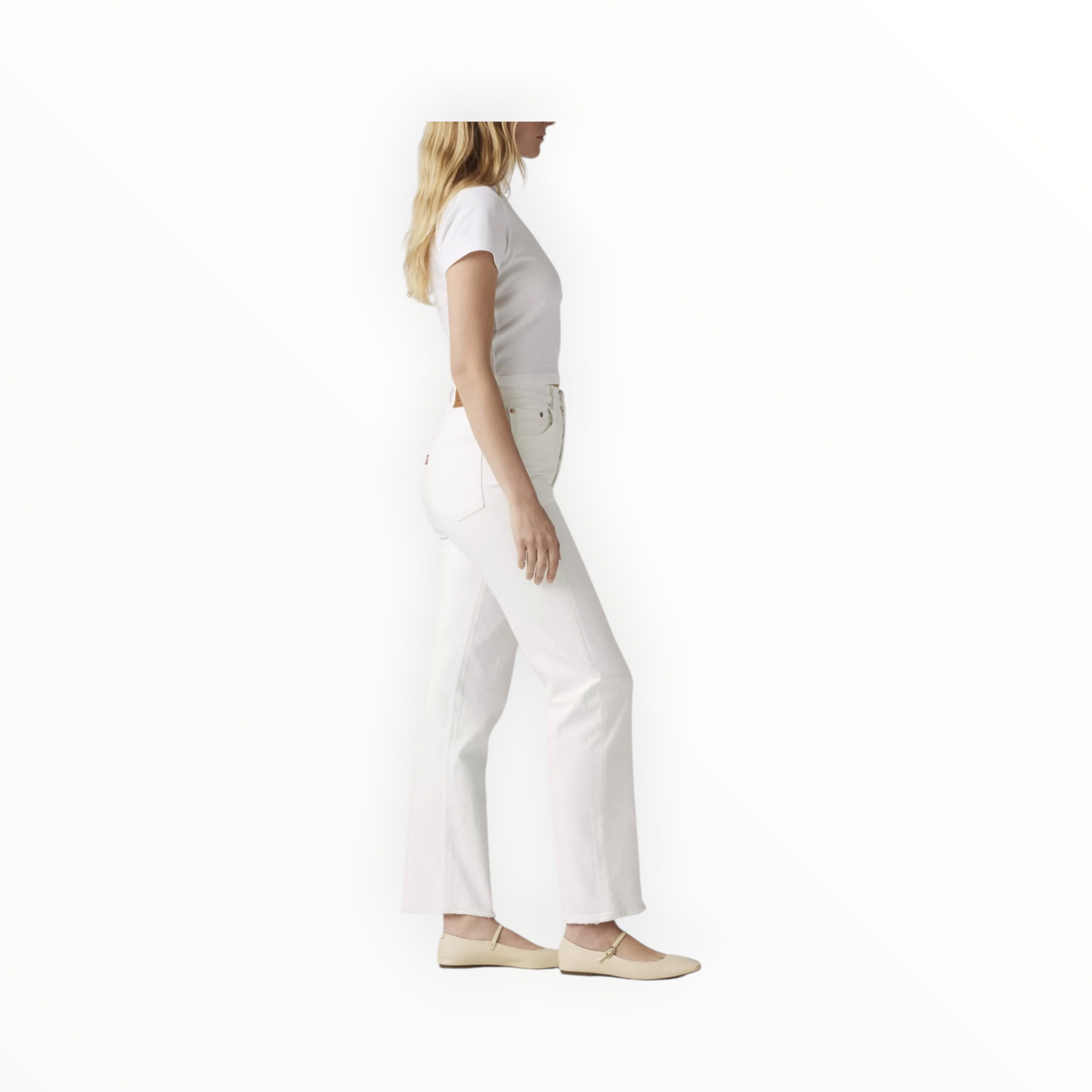 Levi’s Ribcage Straight Ankle Jeans - Cloud Over - White
