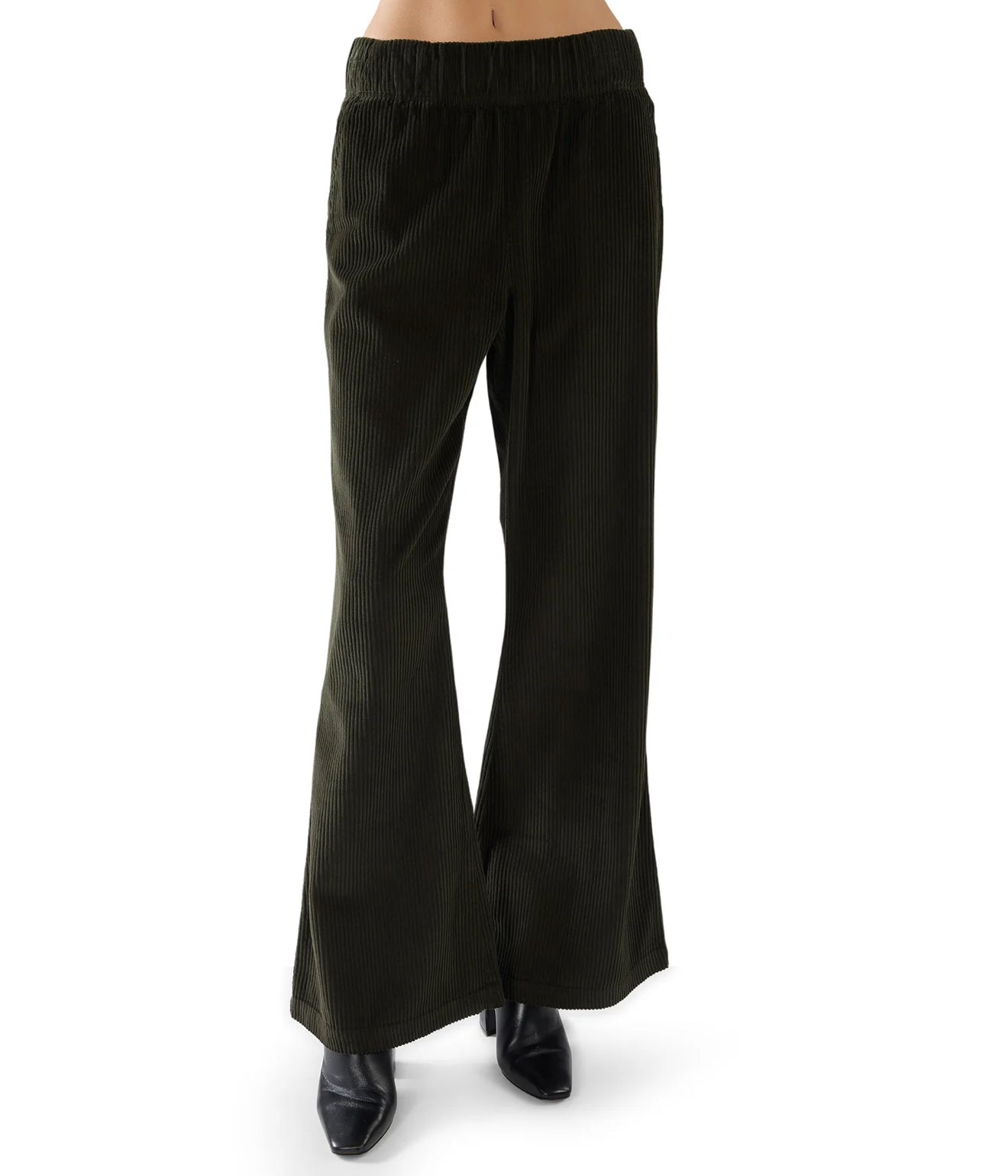 Les Tien Bella Bell Bottom In Japanese Wale Cord - Forest