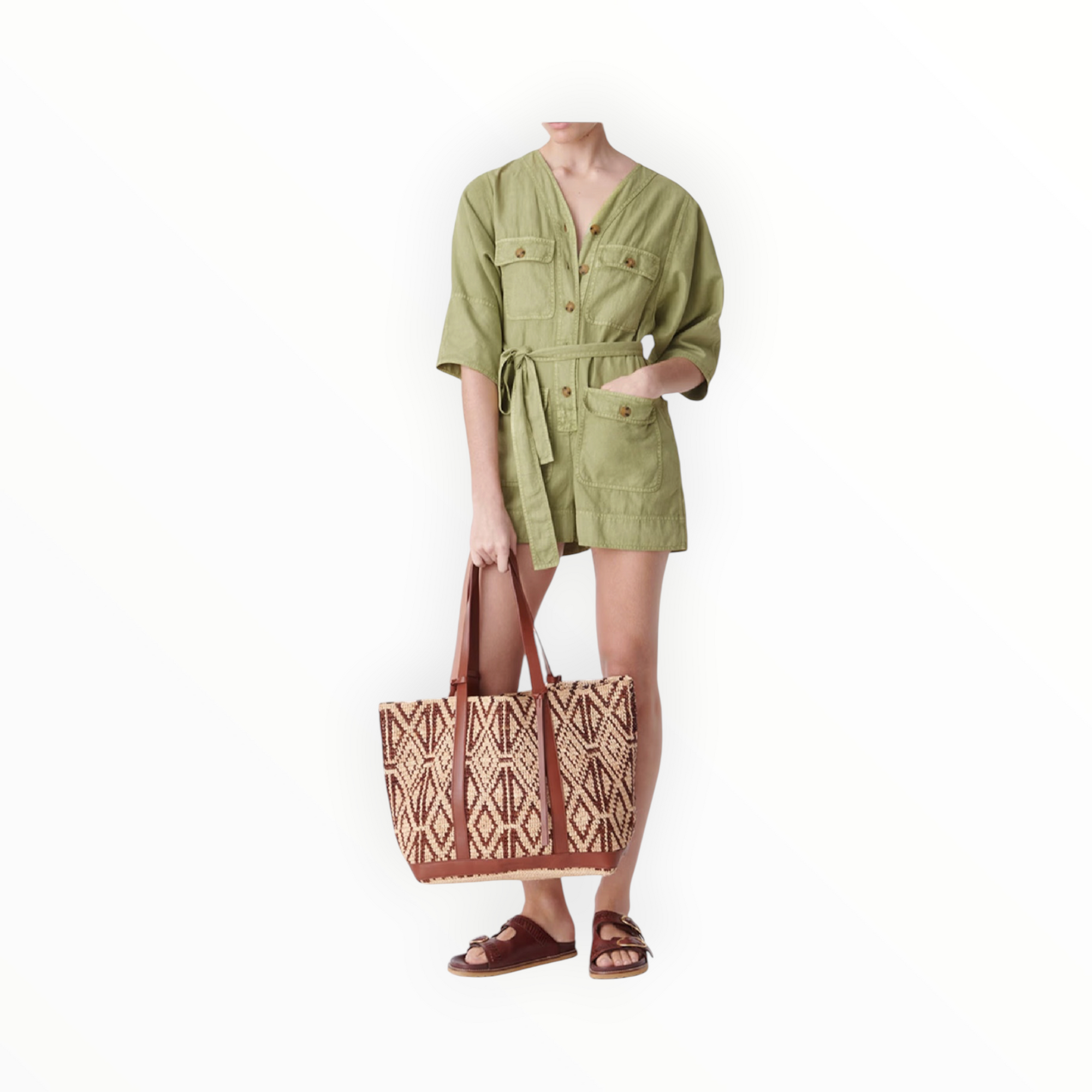 Vanessa Bruno Combishort Chaina - Willow Green