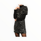 Greylin Ella Open Back Sequin Dress - Black