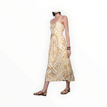 Greylin Layla Scarf Print Midi Dress - Brown/Yellow