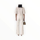 LE JEAN Column Eyelet Jean - White