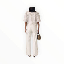 LE JEAN Column Eyelet Jean - White