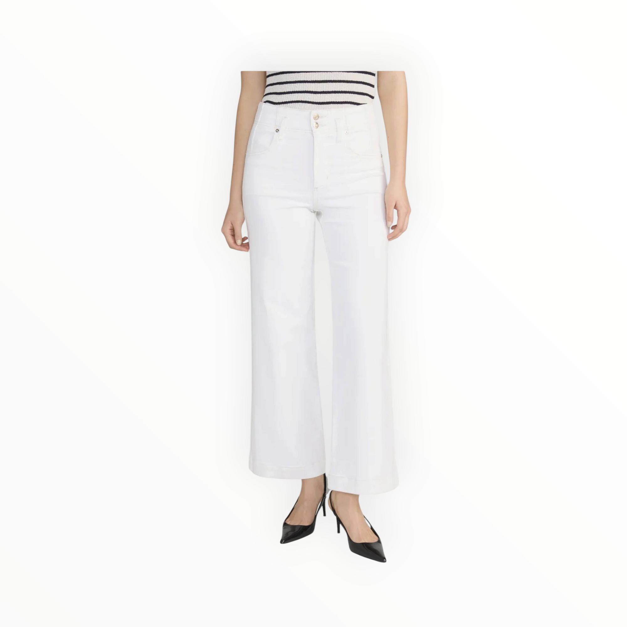 Frame The Seamed Wide Trouser Crop - Au Natural Clean