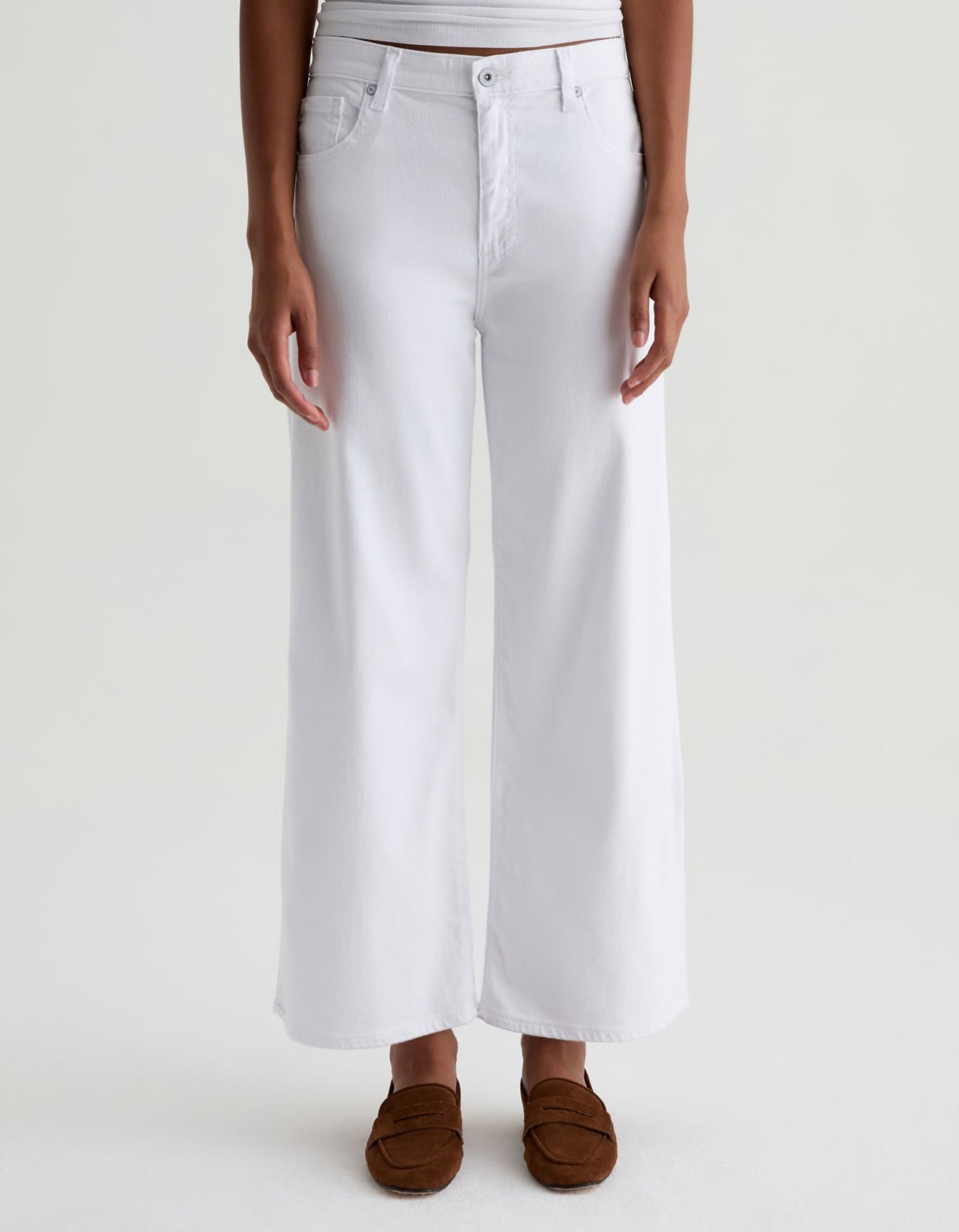 AG Jeans Saige Wide Leg Crop - Gallery White