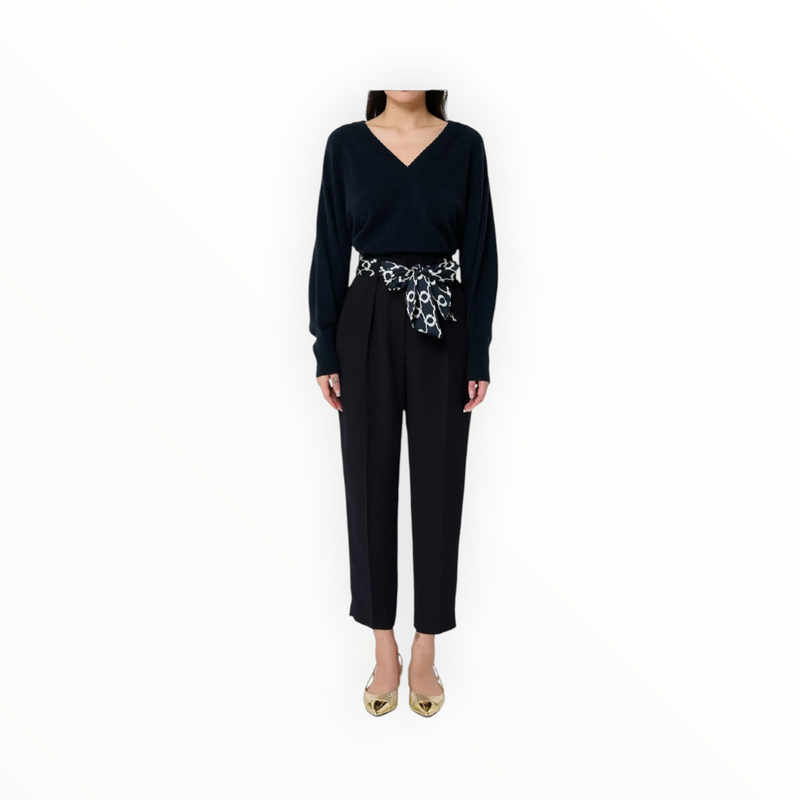 Tara Jarmon Paga Belted Pants - Midnight Blue