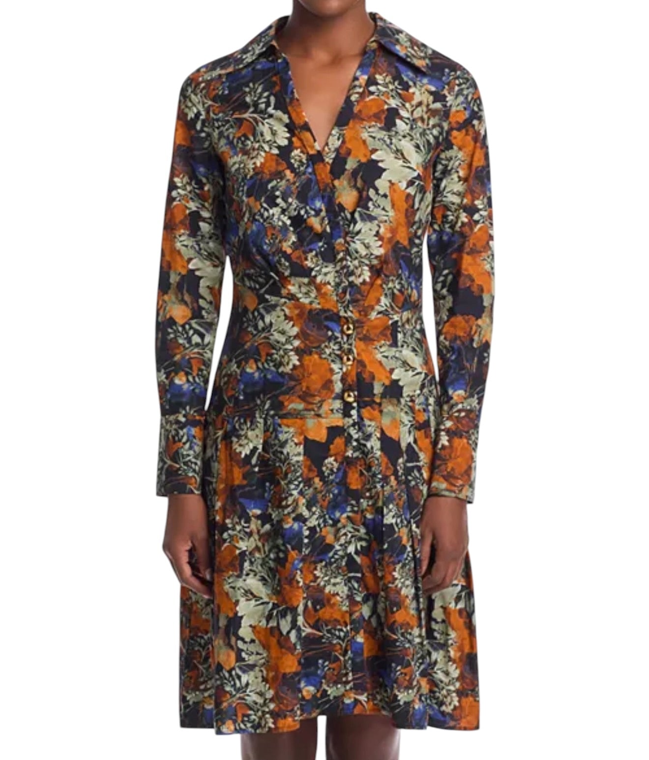 Derek Lam 10 Crosby Laney Dress - Copper Multi