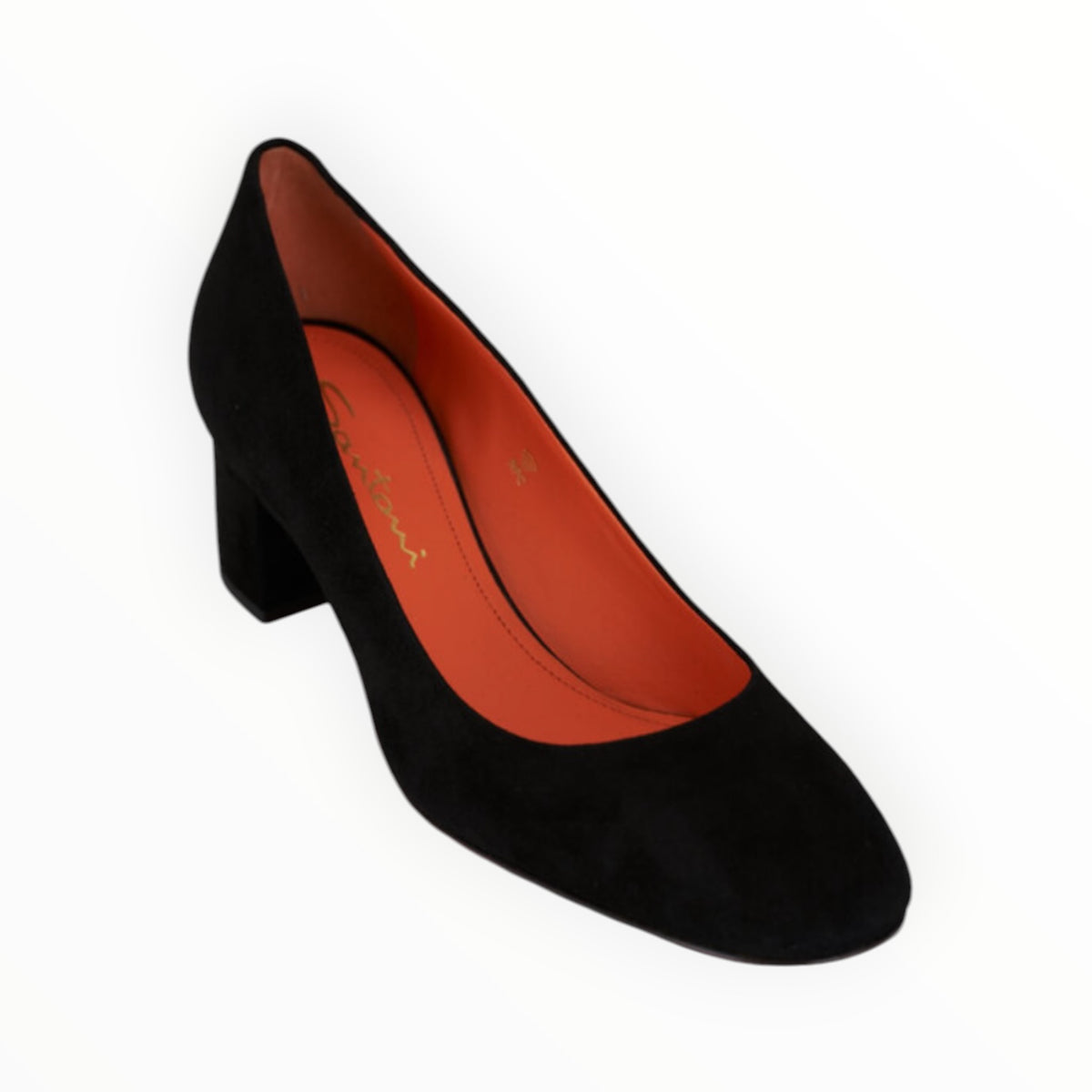 Santoni Fight Suede Pump 50mm - Black