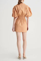 SUBOO Skylar Shirred Waist Mini Dress - Tan