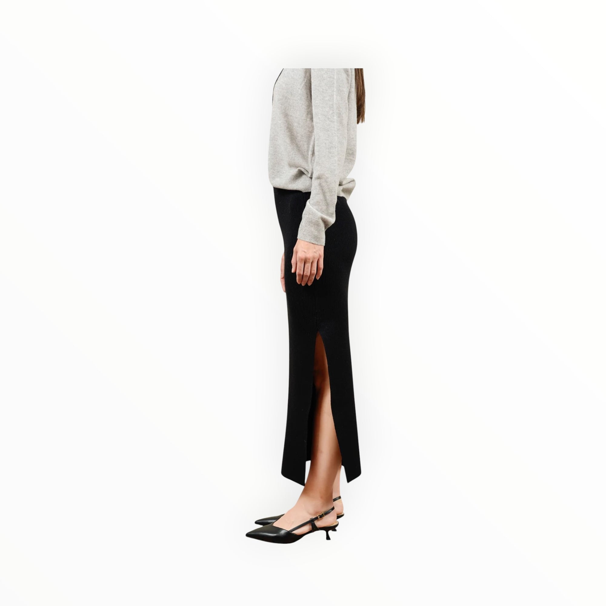 27 Miles Malibu Betsi Ribbed Pencil Skirt - Black