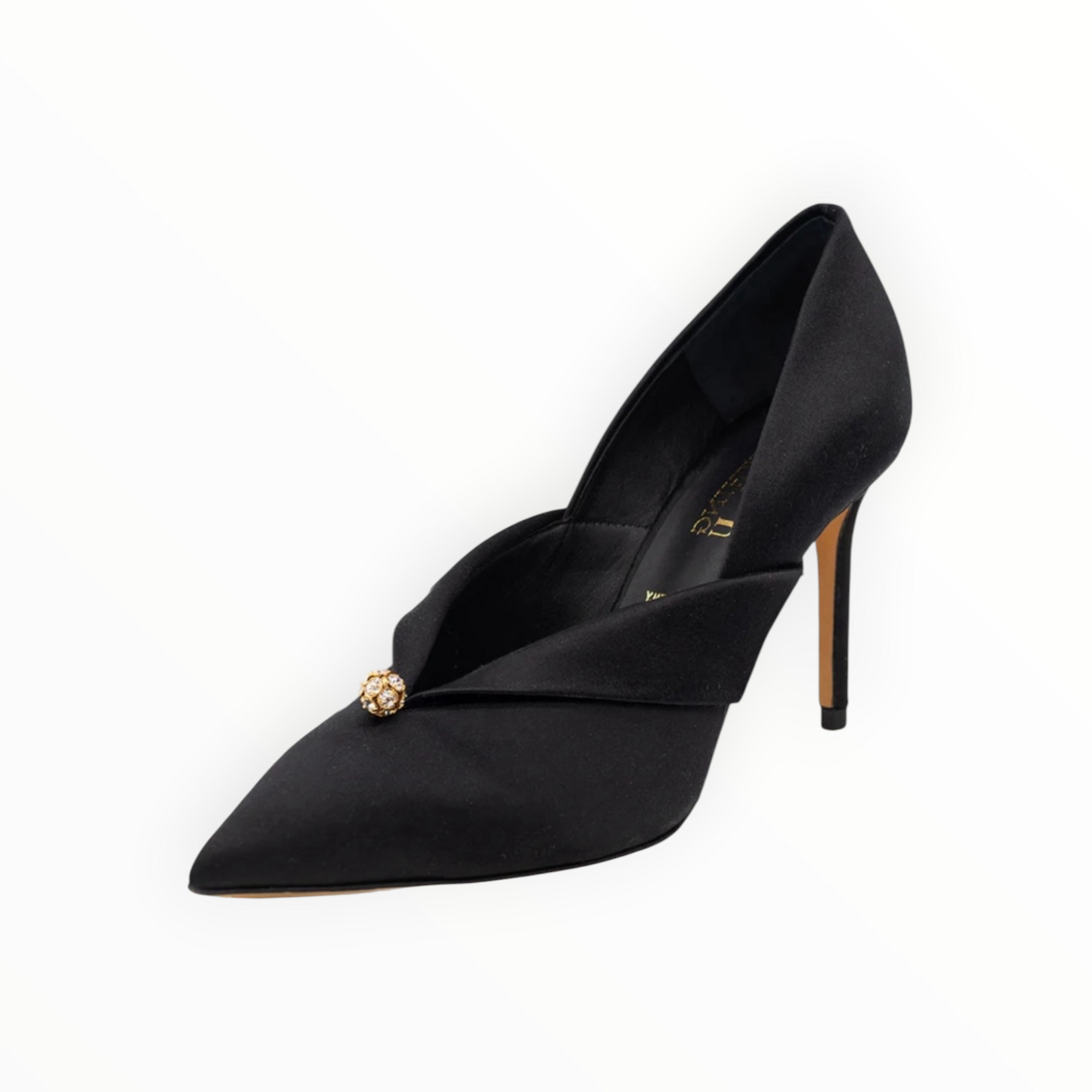 Something Bleu Selah Pointed Toe Pump - Black Satin