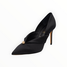 Something Bleu Selah Pointed Toe Pump - Black Satin
