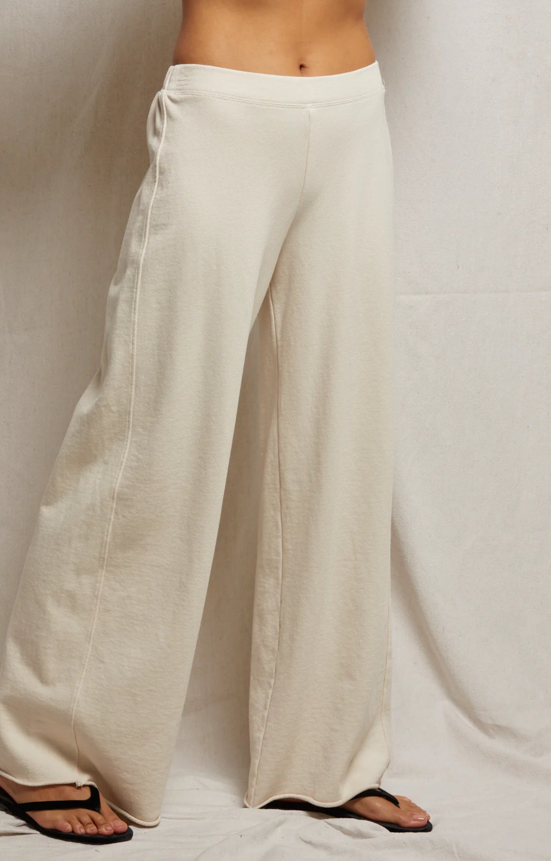 perfectwhitetee French Terry Wide Leg Trousers - Amber