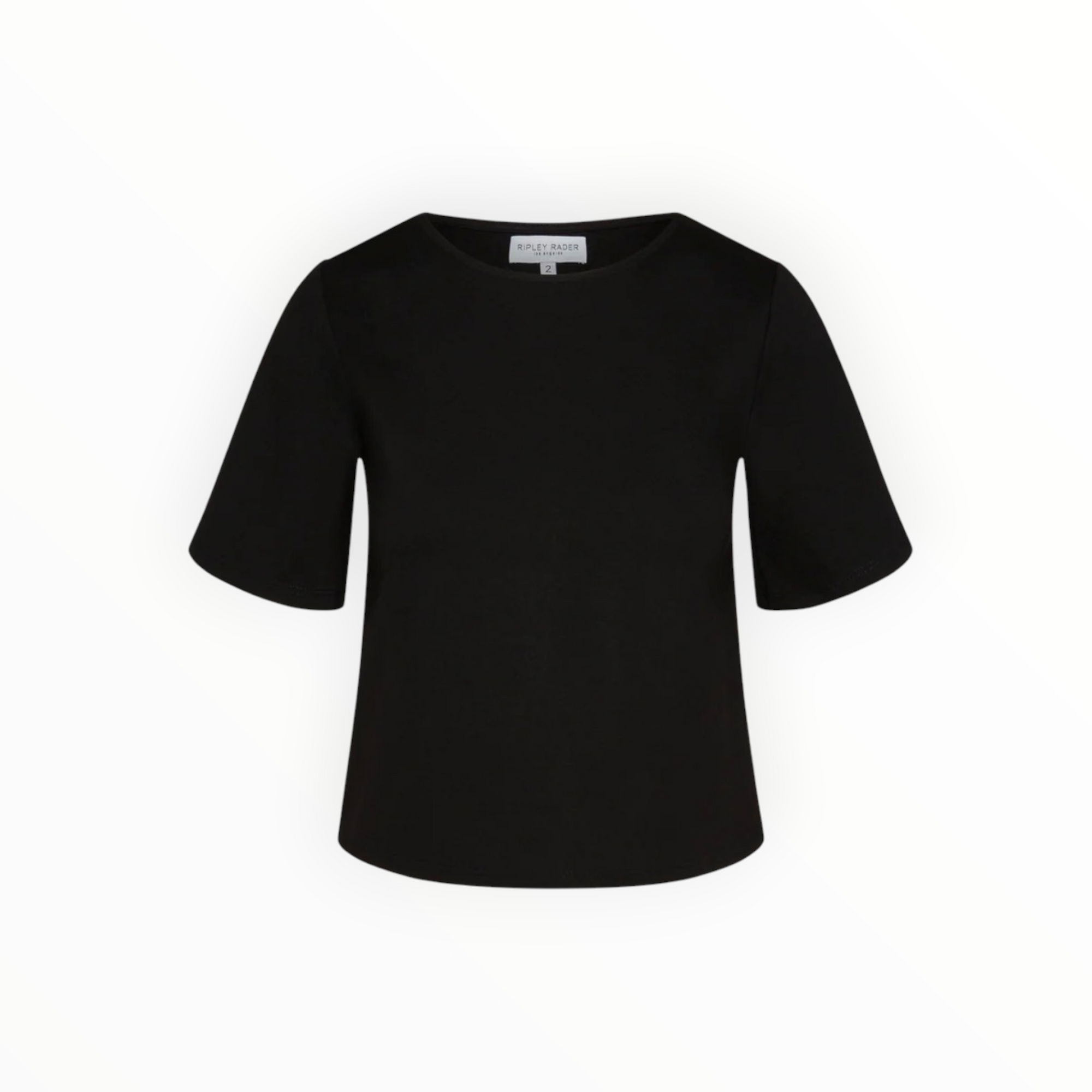 Ripley Rader Ponte Knit Short Sleeve Top Extended - Black