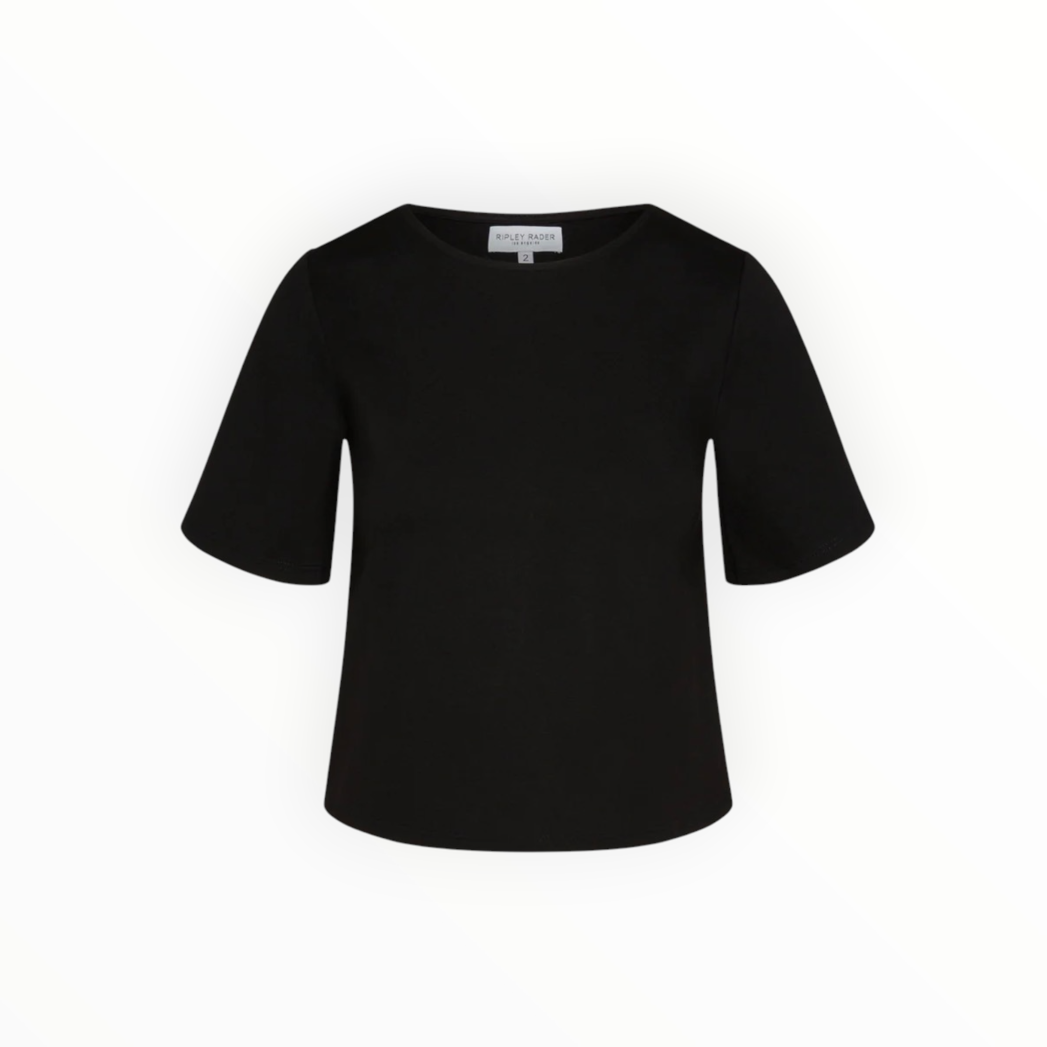 Ripley Rader Ponte Knit Short Sleeve Top Extended - Black
