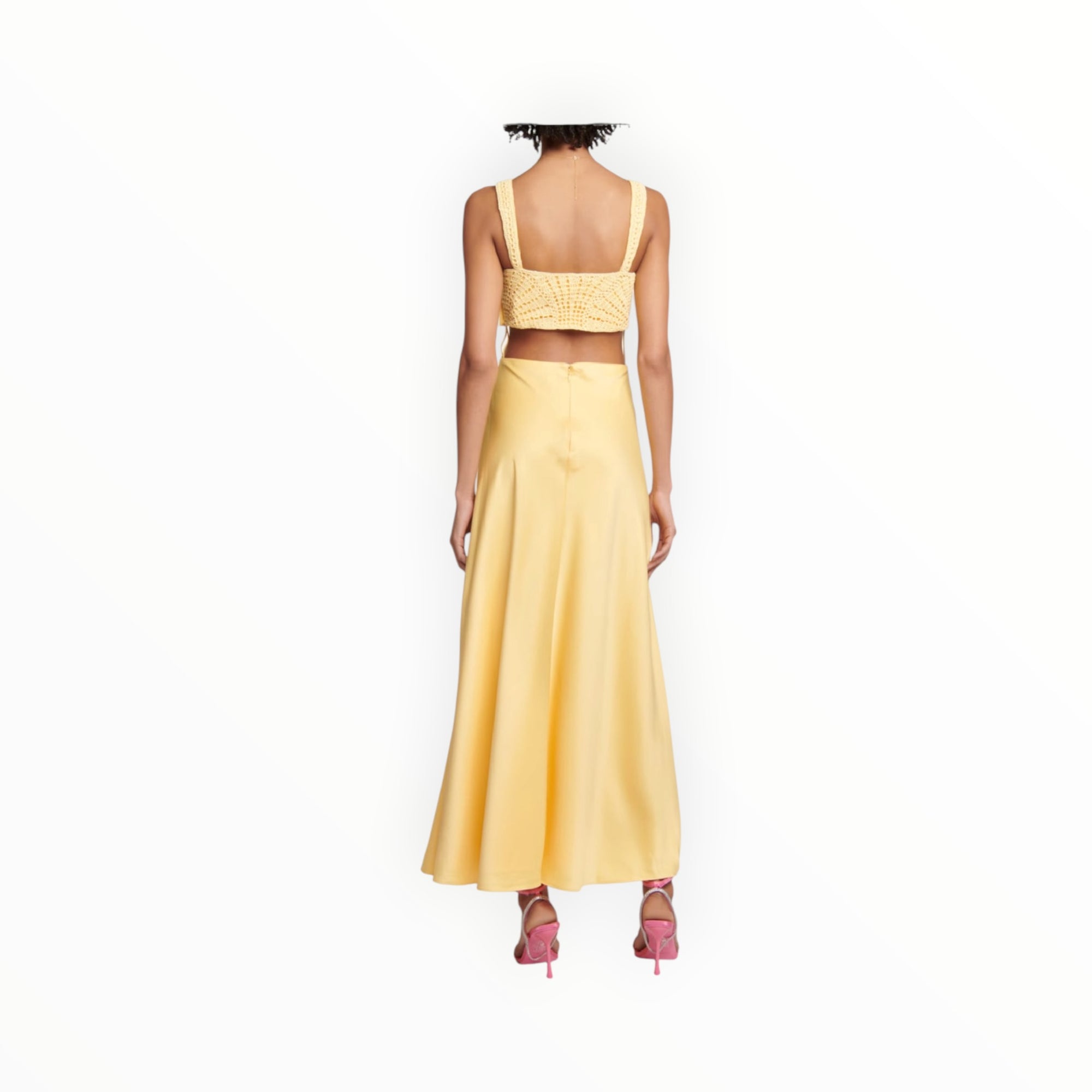 Jonathan Simkhai Roberta Fossil Crochet Dress - Popcorn