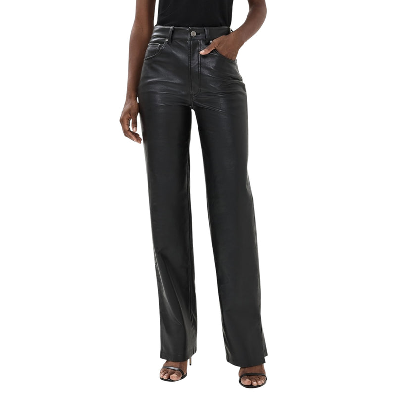 Anine Bing Roy Recycled Leather Pants - Black