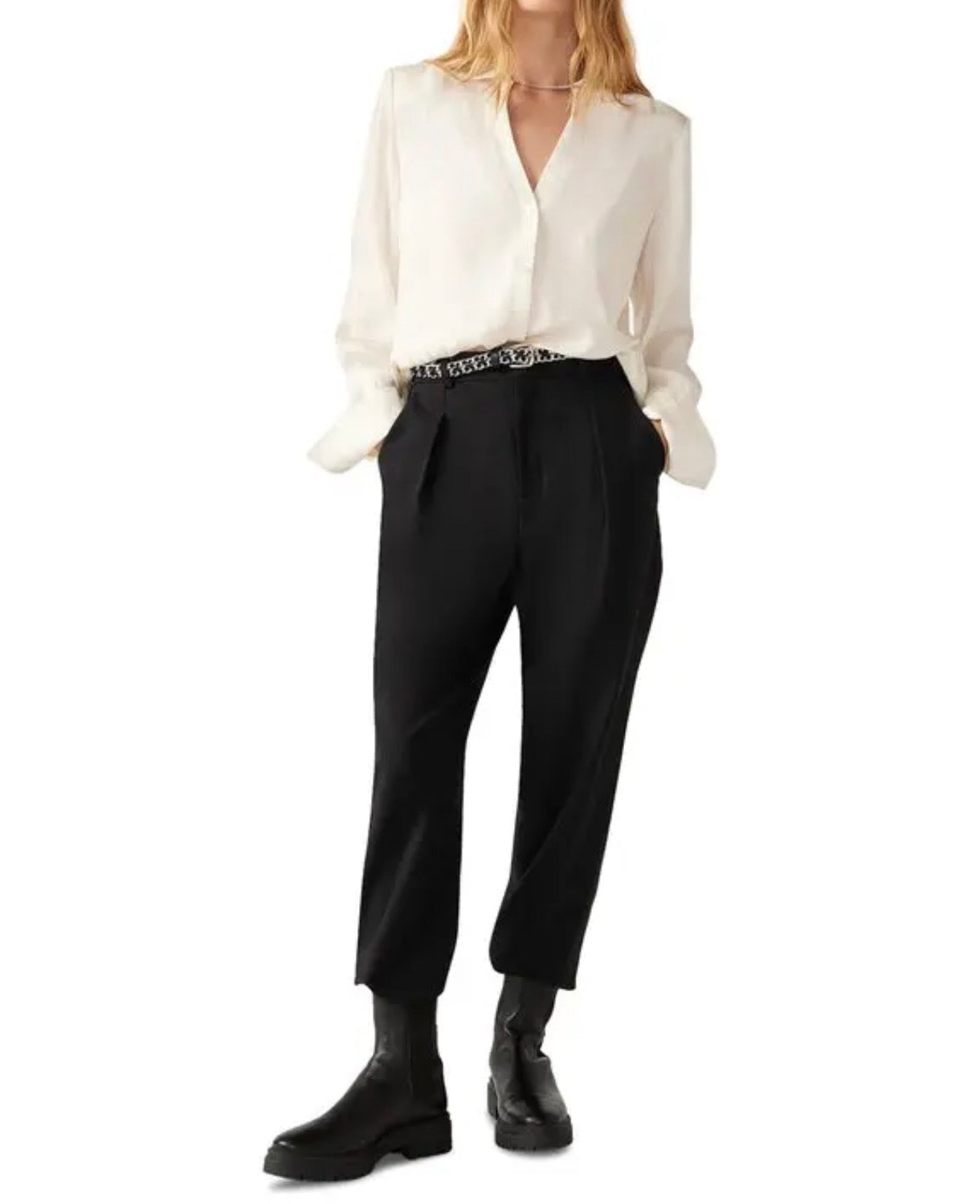 ba&sh Betsey Chain Trim Shirt - Off White