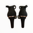 Stuart Weitzman Croc Embossed Walkaway Heel - Black
