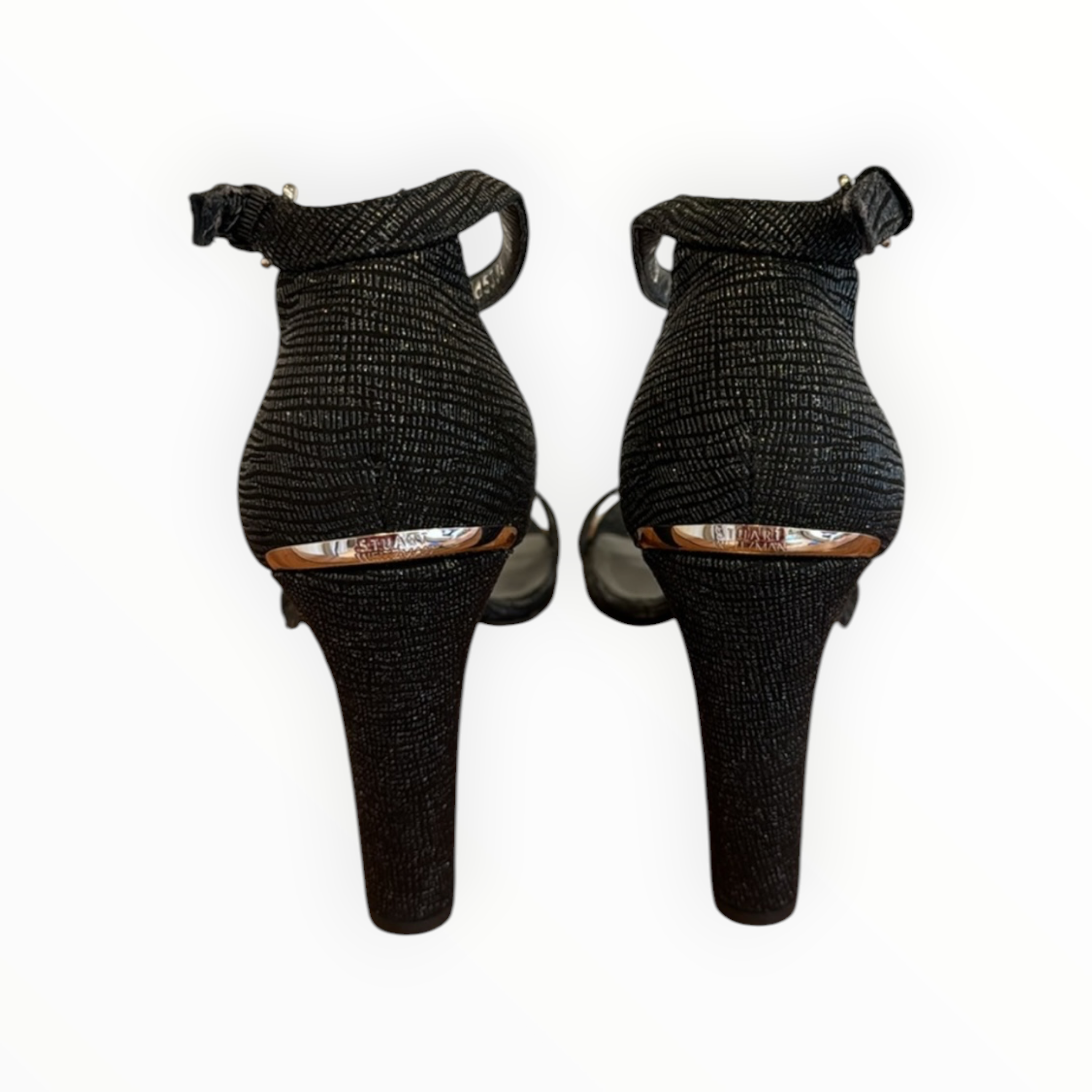 Stuart Weitzman Croc Embossed Walkaway Heel - Black