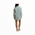perfectwhitetee Avalon Poplin Button Down - Teal Blue/Sugar Stripe