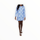 Sail To Sable Batik Print Long Sleeve Crew Neck Dress