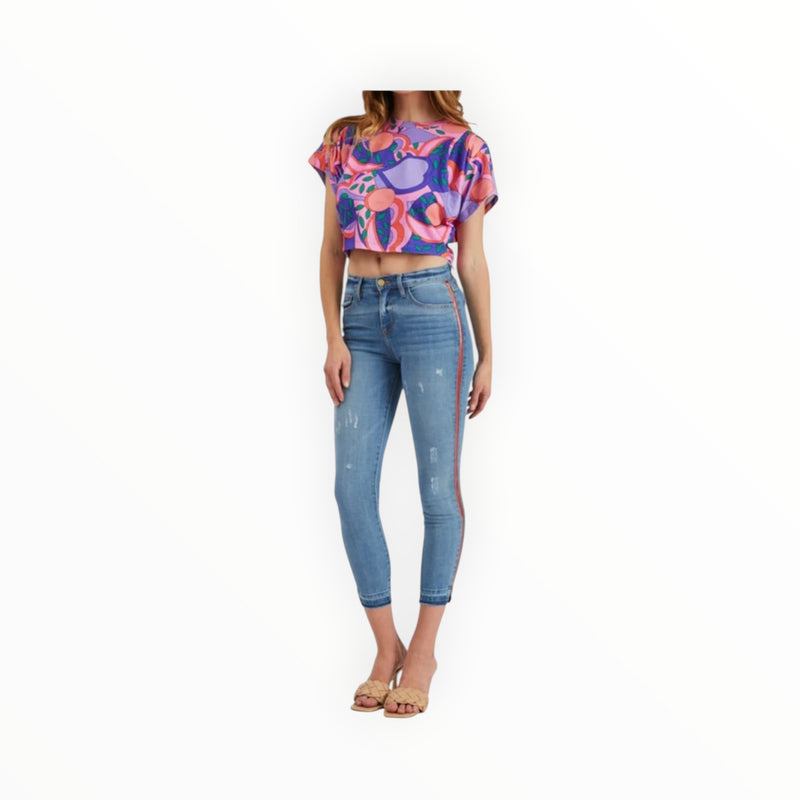 Etienne Marcel Skinny Moto Ankle Jeans W/Zipper Accent Pockets
