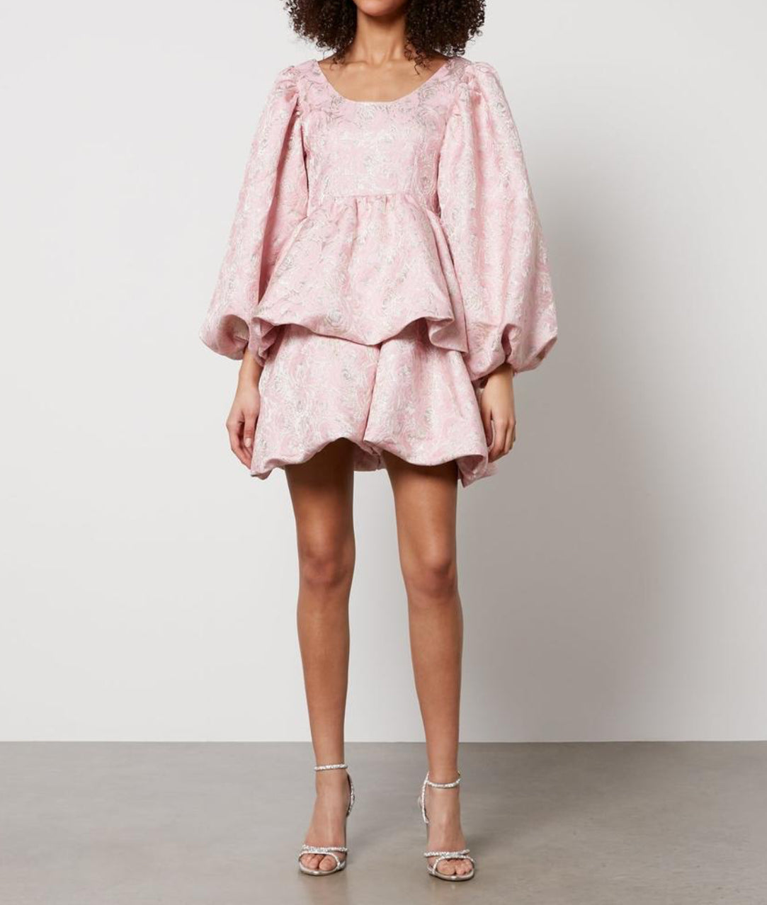 Sister Jane Watercolour Jacquard Mini Dress - Cherry Blossom Pink