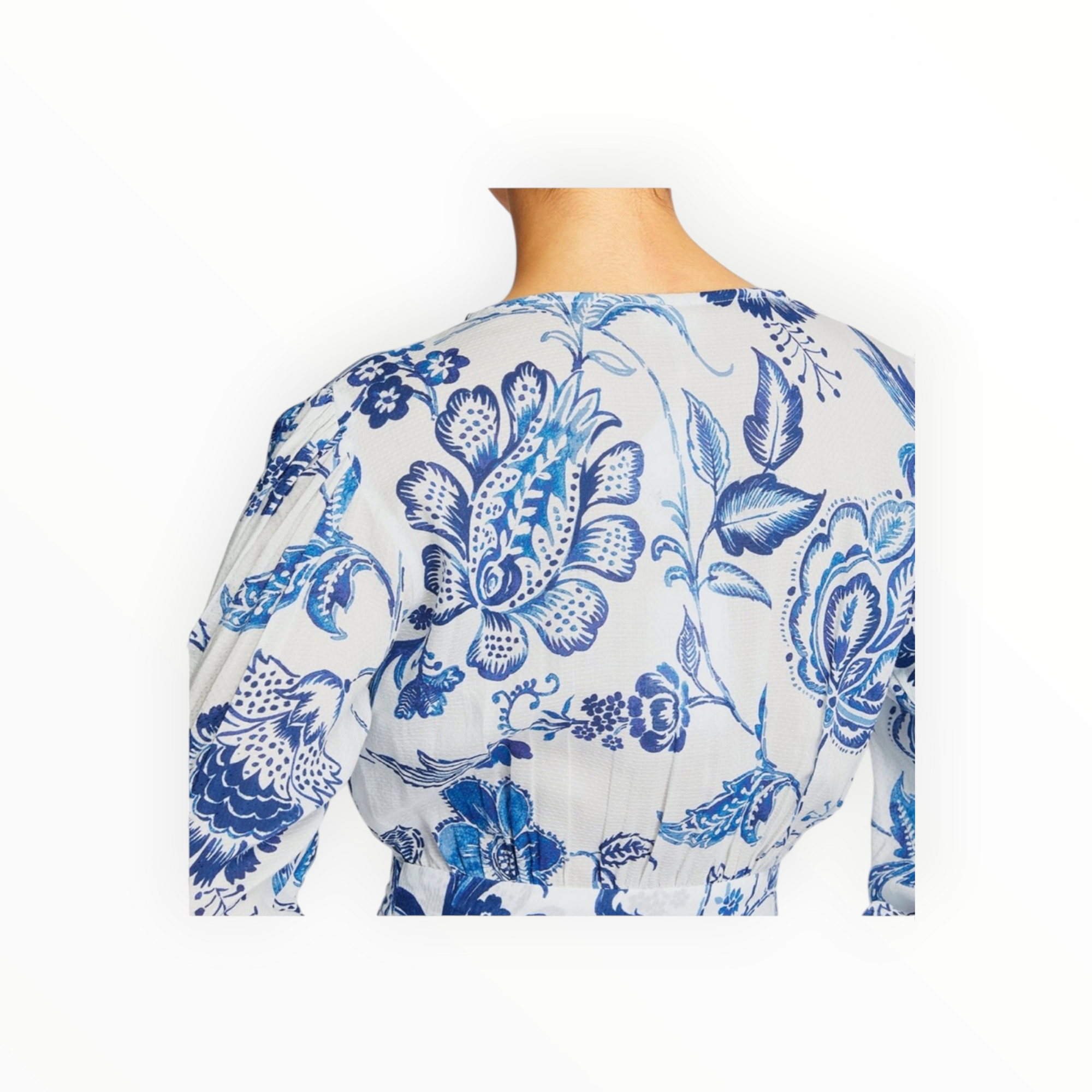 Evarae Arria Floral Mini Dress - Blue/White