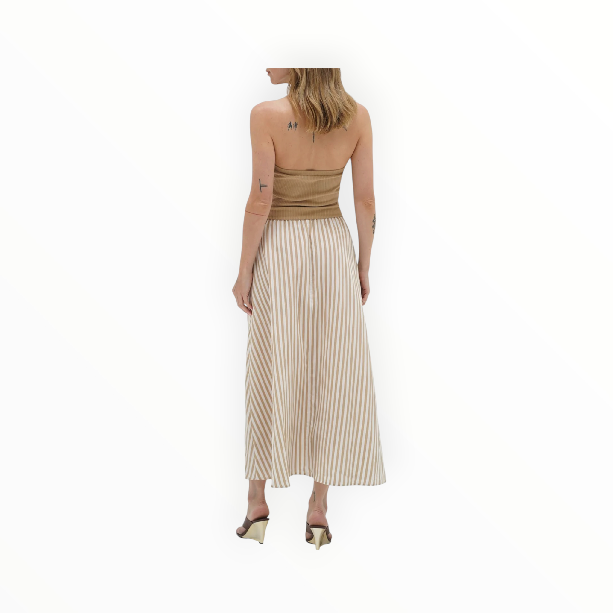 LNA Hart Halter Dress - Sandbar Stripe