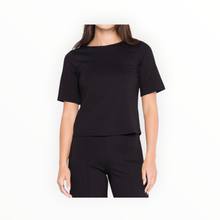 Ripley Rader Ponte Knit Short Sleeve Top Extended - Black