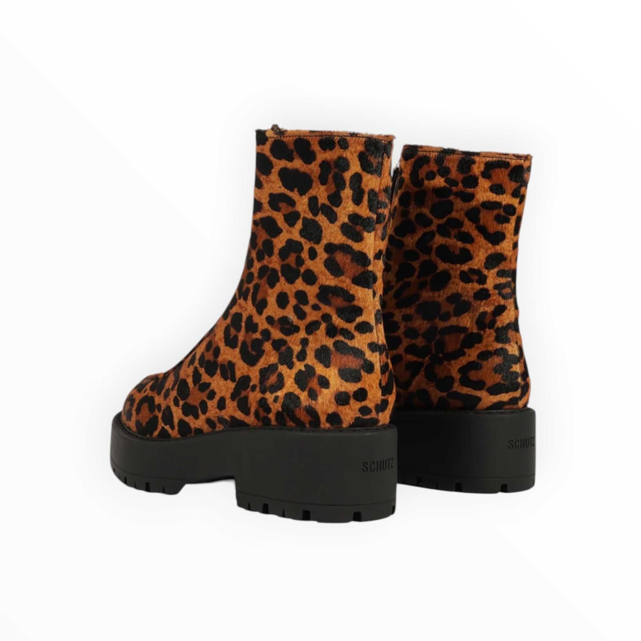 Schutz Farrah Hair Calf Bootie - Leopard
