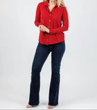 Elliott Lauren Reese Long Sleeve Button Front Shirt - Garnet