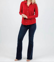 Elliott Lauren Reese Long Sleeve Button Front Shirt - Garnet