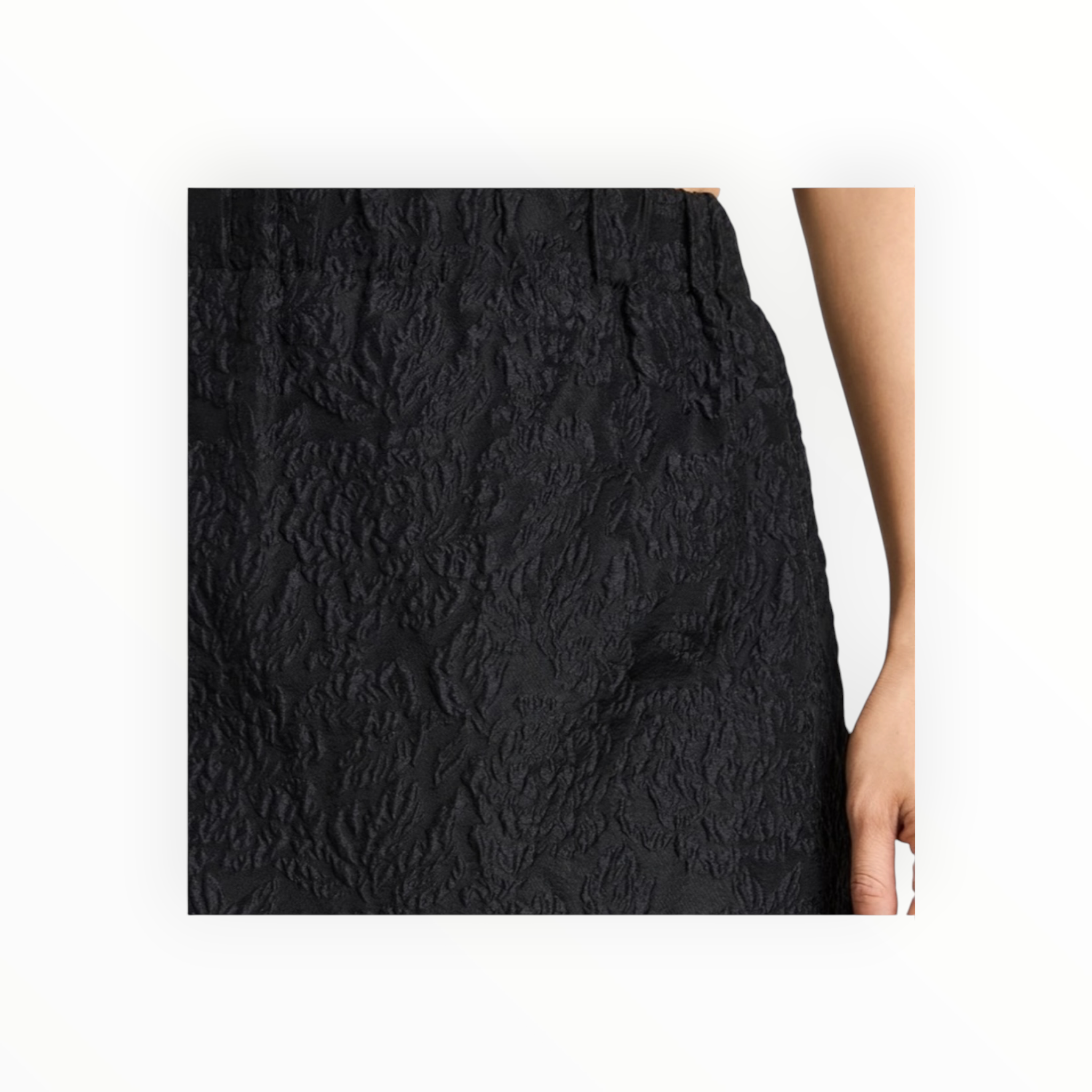 GANNI Jacquard Organza Bead Fringe Skirt - Black