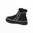 Laidback London Setsu Crochet Crepe Ankle Boot - Black Suede Natural